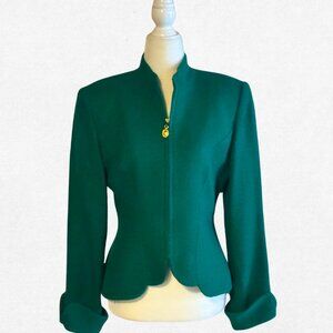 Christian Dior Miss Emerald Wool Sculpted Jacket – Early 90s Size 4-6